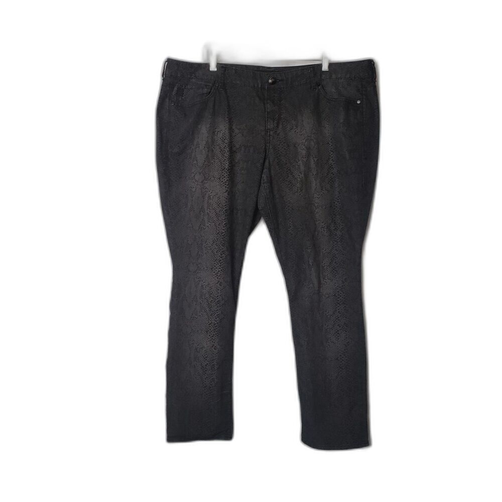 Torrid Denim Black Snakeskin Snake Print Stretch Jeans Plus Size 22